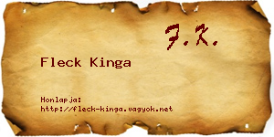 Fleck Kinga névjegykártya